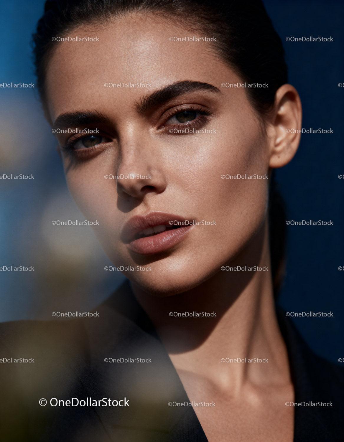 Close-up portrait of confident woman with natural beauty