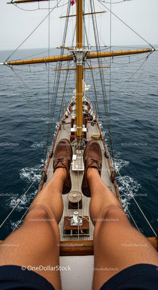 Relaxing on a Tall Ship with Stunning Ocean Views Stock Photo Bundle preview 5