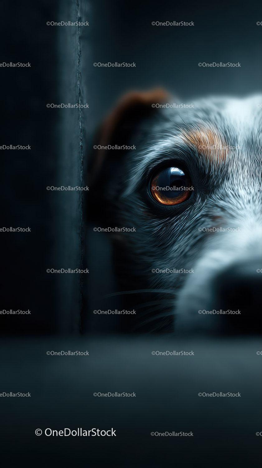 Close-up of a Cat's Eye with Intense Gaze and Dark Fur