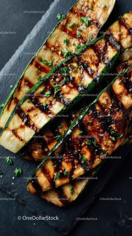 Grilled Zucchini Slices with Herbs for Healthy Summer Cooking Stock Photo Bundle preview 22