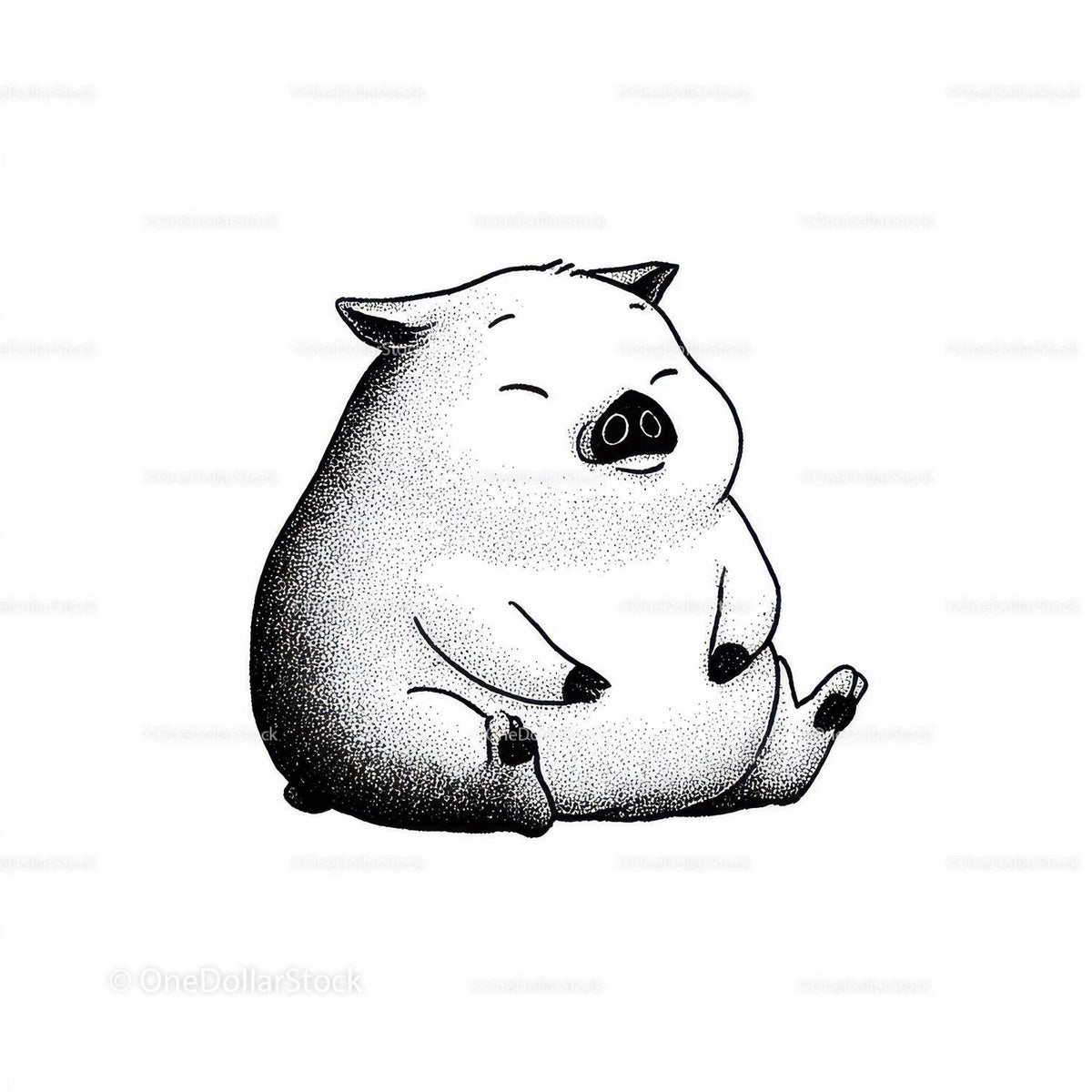 Black Pig Sculpture with Unique Textured Animal Art Stock Photo Bundle preview 8