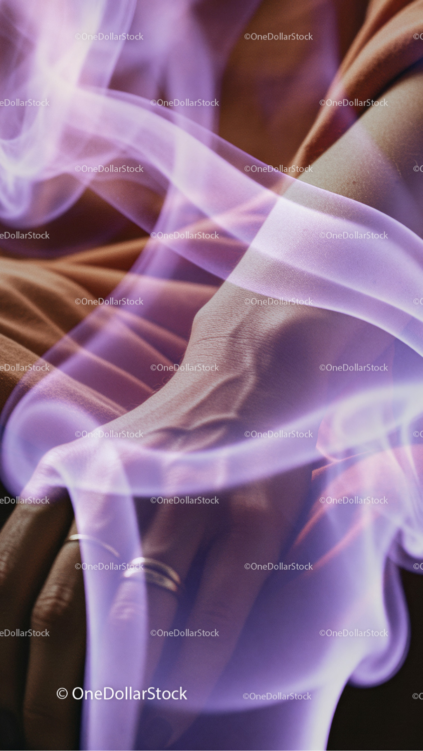 Before and after Violet Smoke Photo Overlays effect