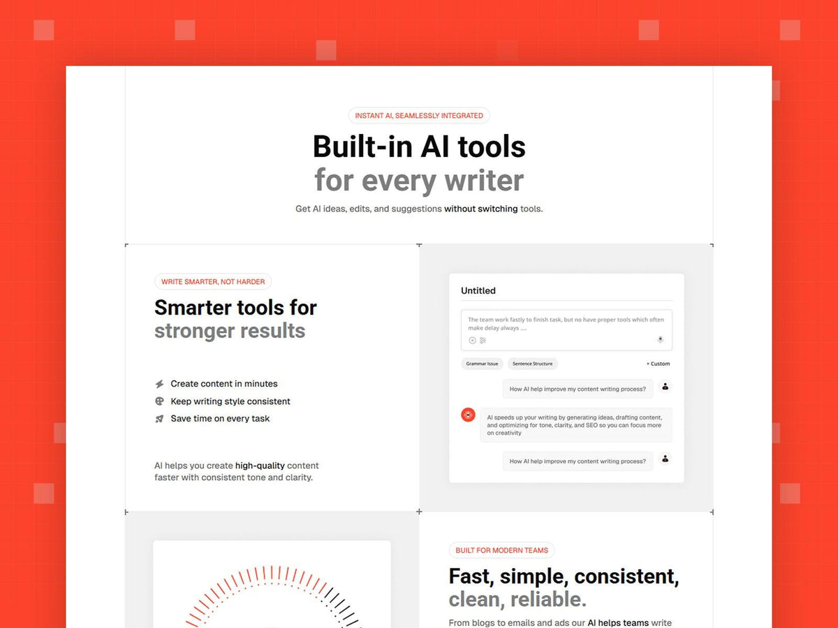 Boxsi Framer template website sections preview