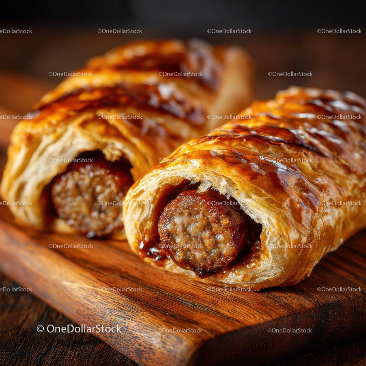 Delicious Sausage Roll with Crispy Pastry and Savory Filling Stock Photo Bundle preview 20