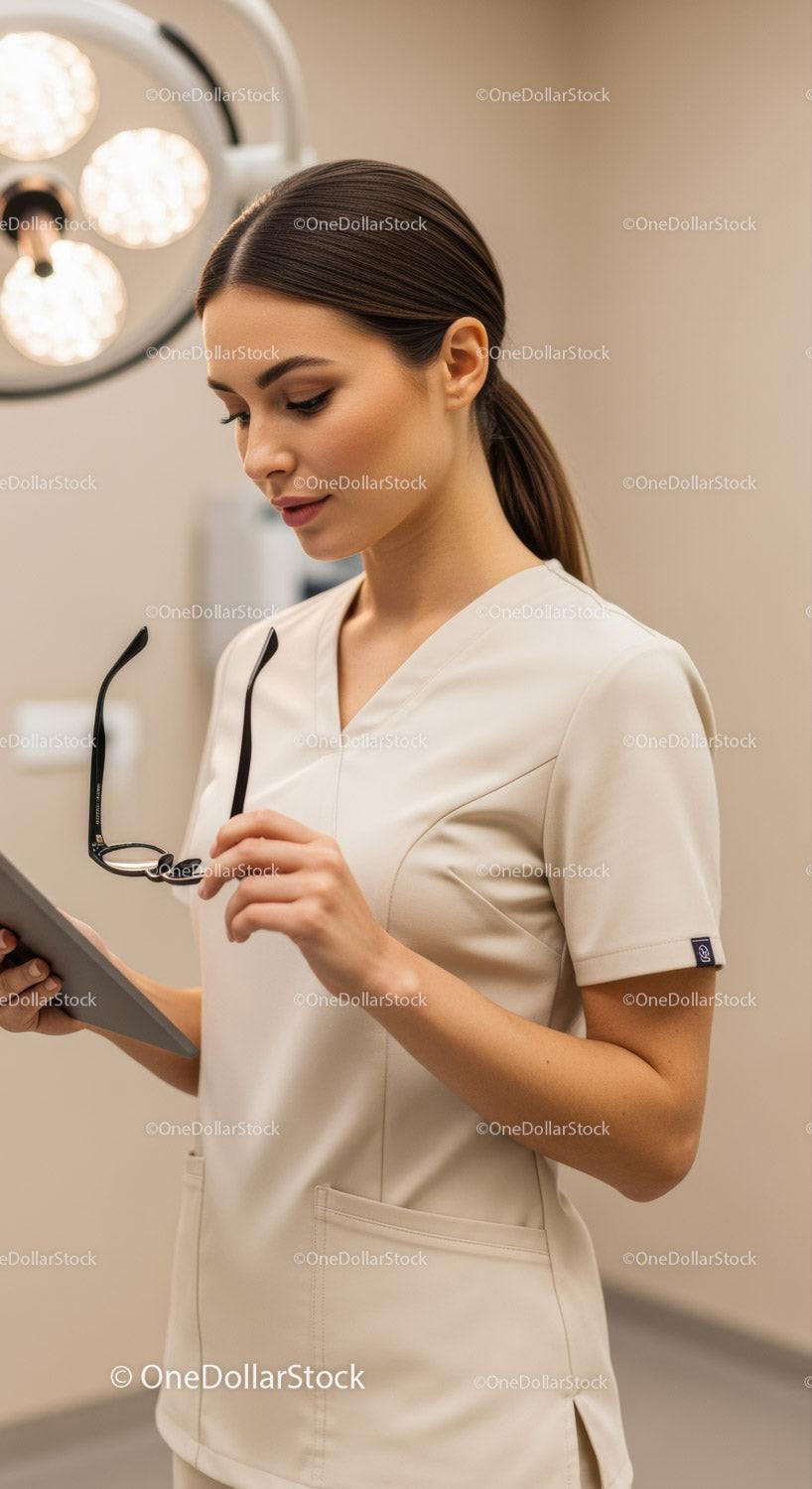 Modern Female Doctor Using Tablet in Hospital Setting