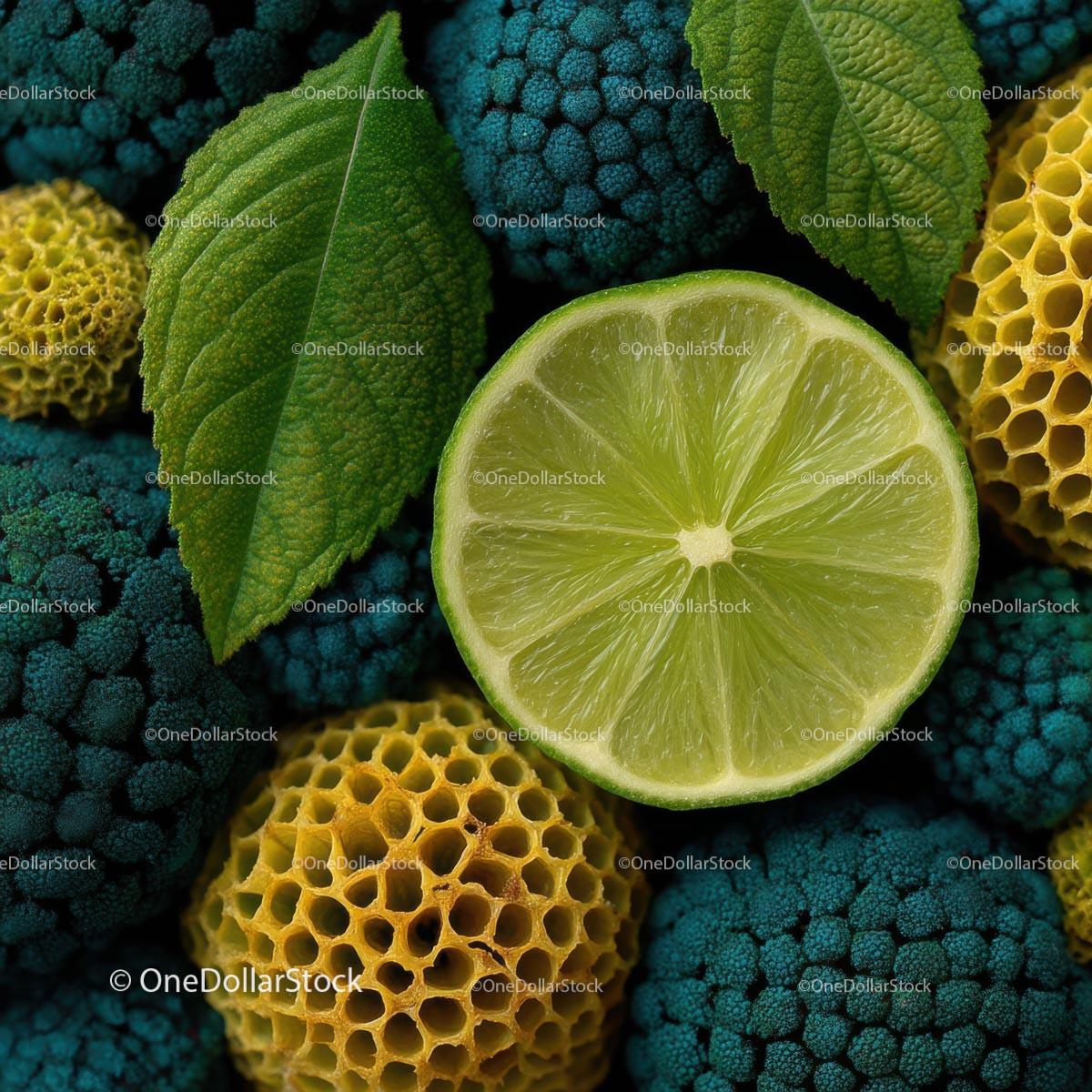 Vibrant Lime and Broccoli Composition for Fresh Food Inspiration Stock Photo Bundle preview 31