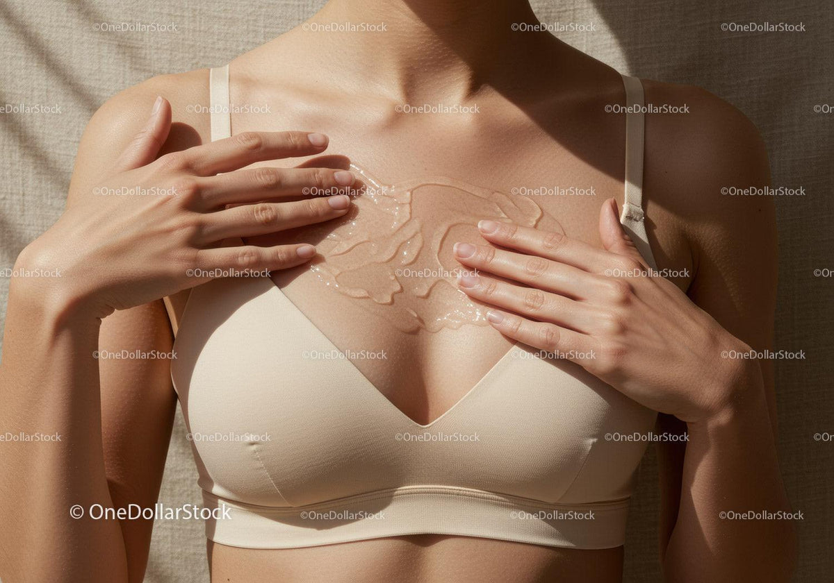 Woman Applying Aloe Vera Gel on Chest for Skin Hydration and Relaxation