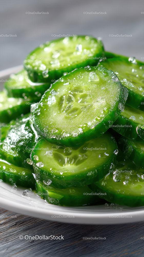 Fresh Cucumber Slices in a Bowl for Healthy Refreshing Snack Stock Photo Bundle preview 42