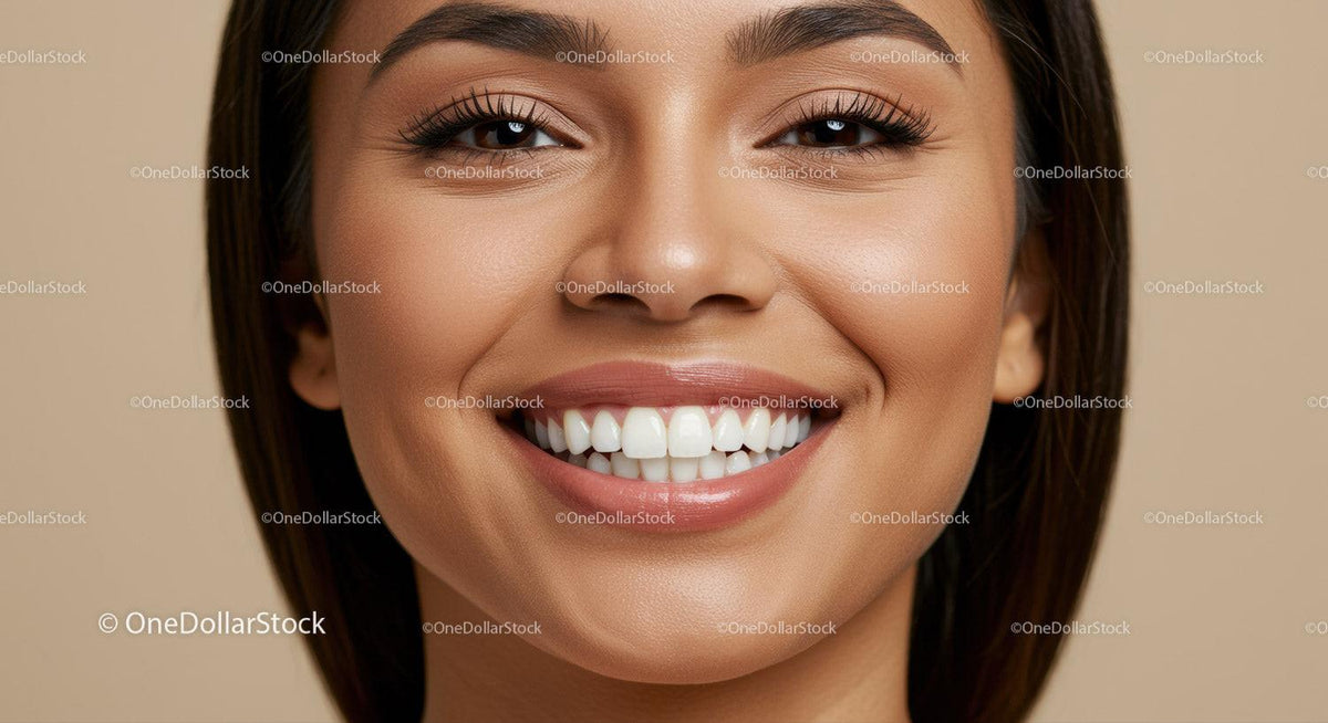 Close up of smiling woman with radiant skin