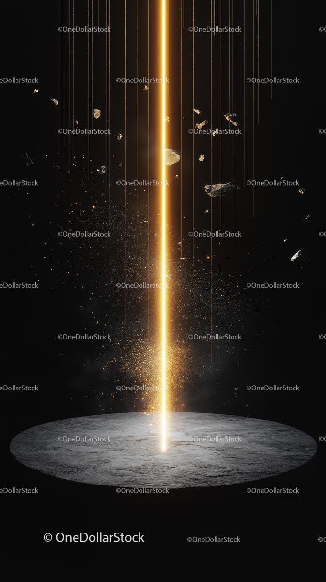 Futuristic Cosmic Energy Burst with Asteroid Debris Explosion