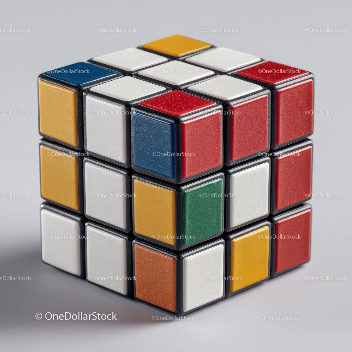 Colorful Rubik's Cube with White Background for Brain Teasers Stock Photo Bundle preview 56