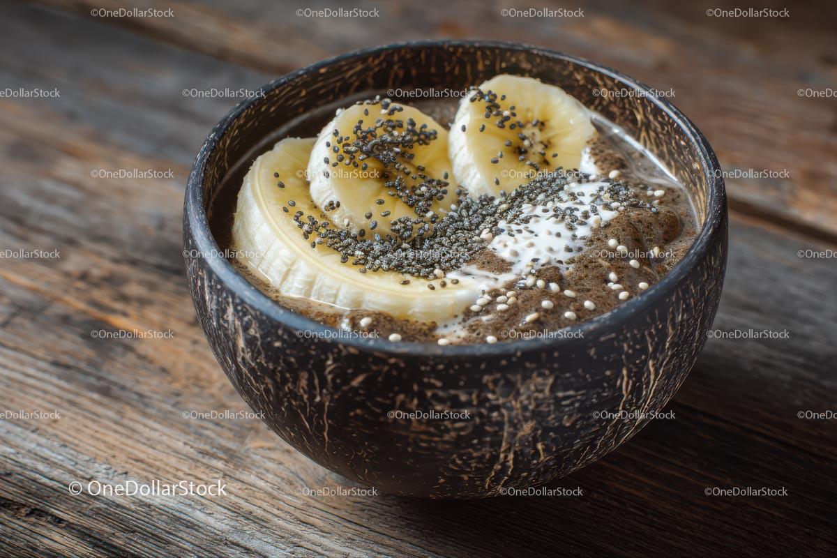 Delicious Acai Bowl with Fresh Fruits and Chia Seeds Stock Photo Bundle preview 18