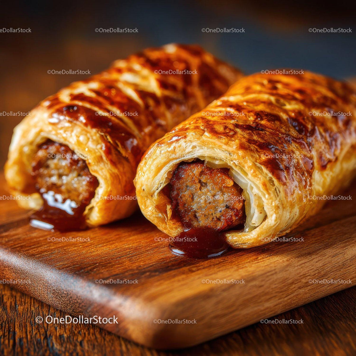 Delicious Sausage Roll with Crispy Pastry and Savory Filling Stock Photo Bundle preview 17