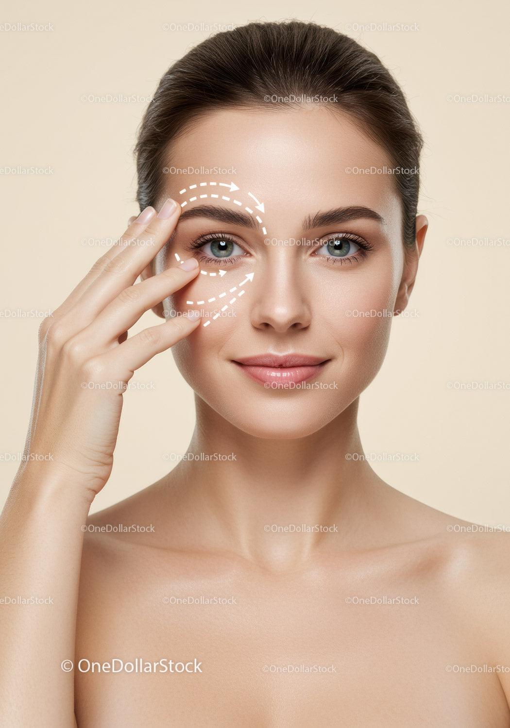 Elegant Woman Receiving Facial Skincare Treatment with Smooth Skin