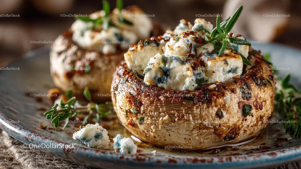Sautéed Mushrooms with Garlic and Herbs Plate for Gourmet Cuisine Stock Photo Bundle preview 12