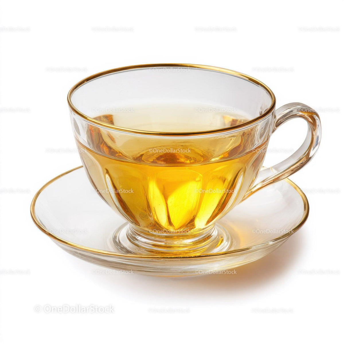 Elegant Clear Glass Tea Cup with Amber Liquid for Refreshing Drinks Stock Photo Bundle preview 9