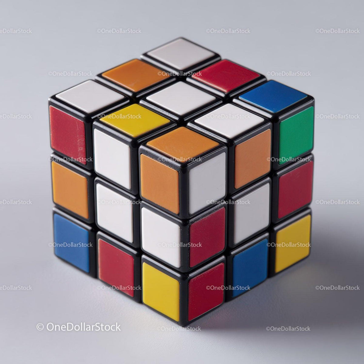 Colorful Rubik's Cube with White Background for Brain Teasers Stock Photo Bundle preview 27