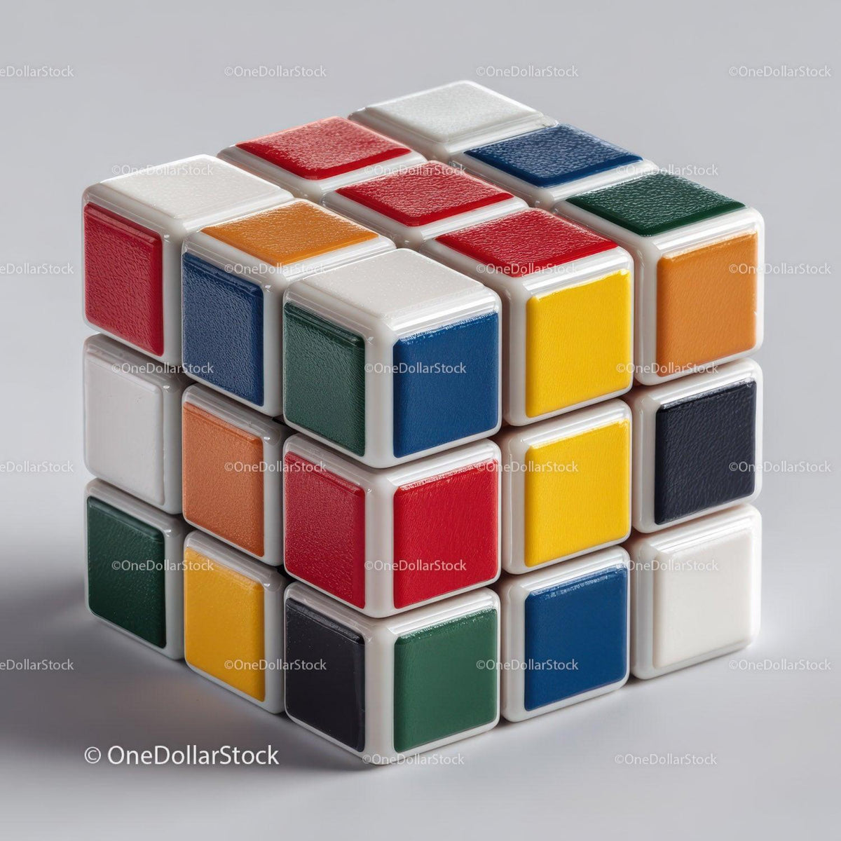 Colorful Rubik's Cube with Vibrant Red, Blue, Green, Yellow, and White Colors Stock Photo Bundle preview 23