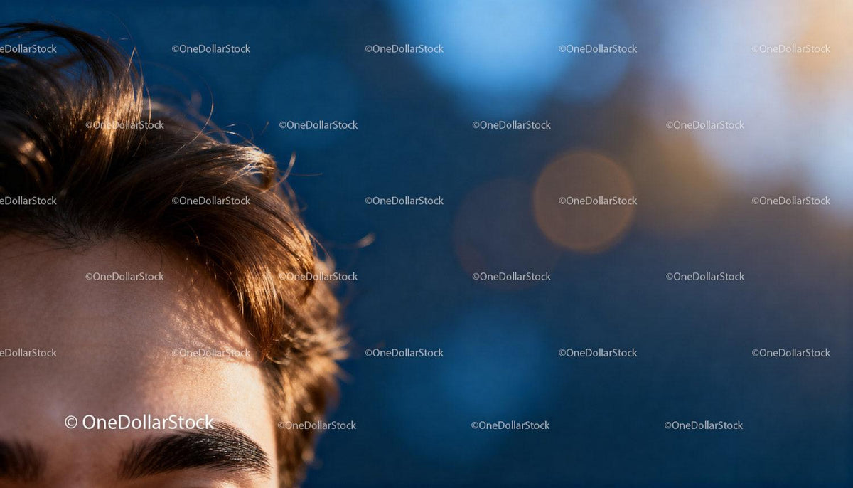 Close up of well-groomed hair and textured skin