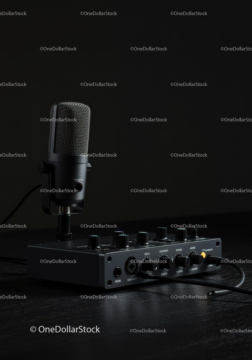 Professional Studio Microphone with Audio Interface for Recording