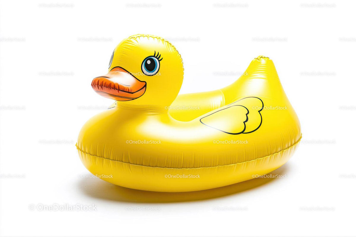 Yellow Rubber Duck in Floating Pool Toy for Summer Fun Stock Photo Bundle preview 24