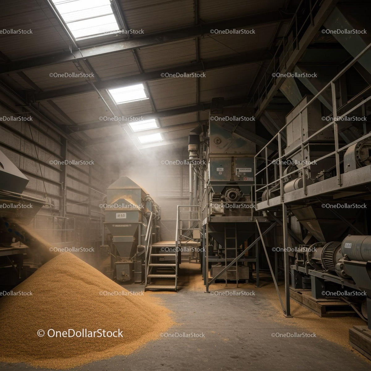 Industrial Grain Milling Equipment in Warehouse
