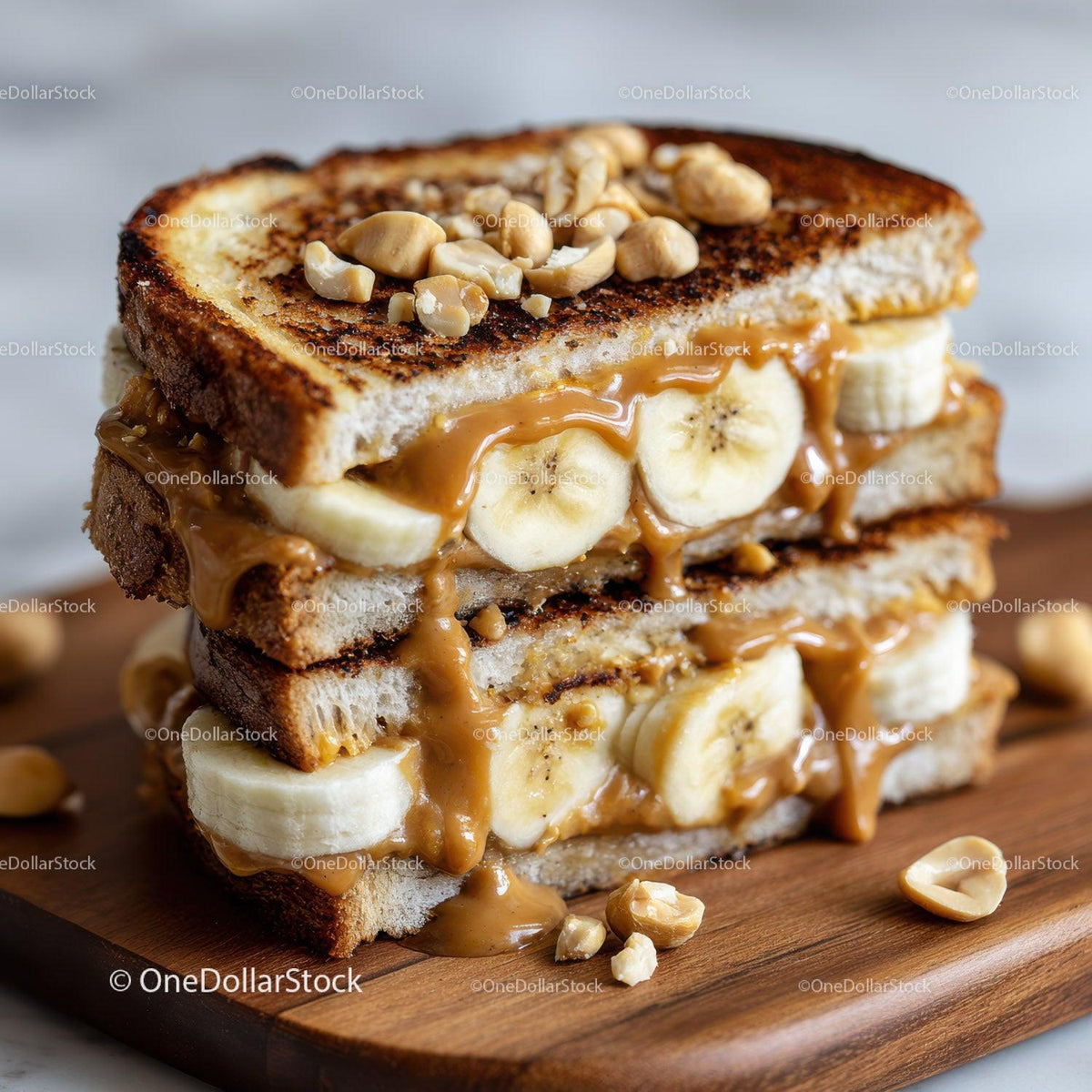 Banana Caramel Toast Sandwich for Delicious Breakfast or Snack Stock Photo Bundle creative preview 30