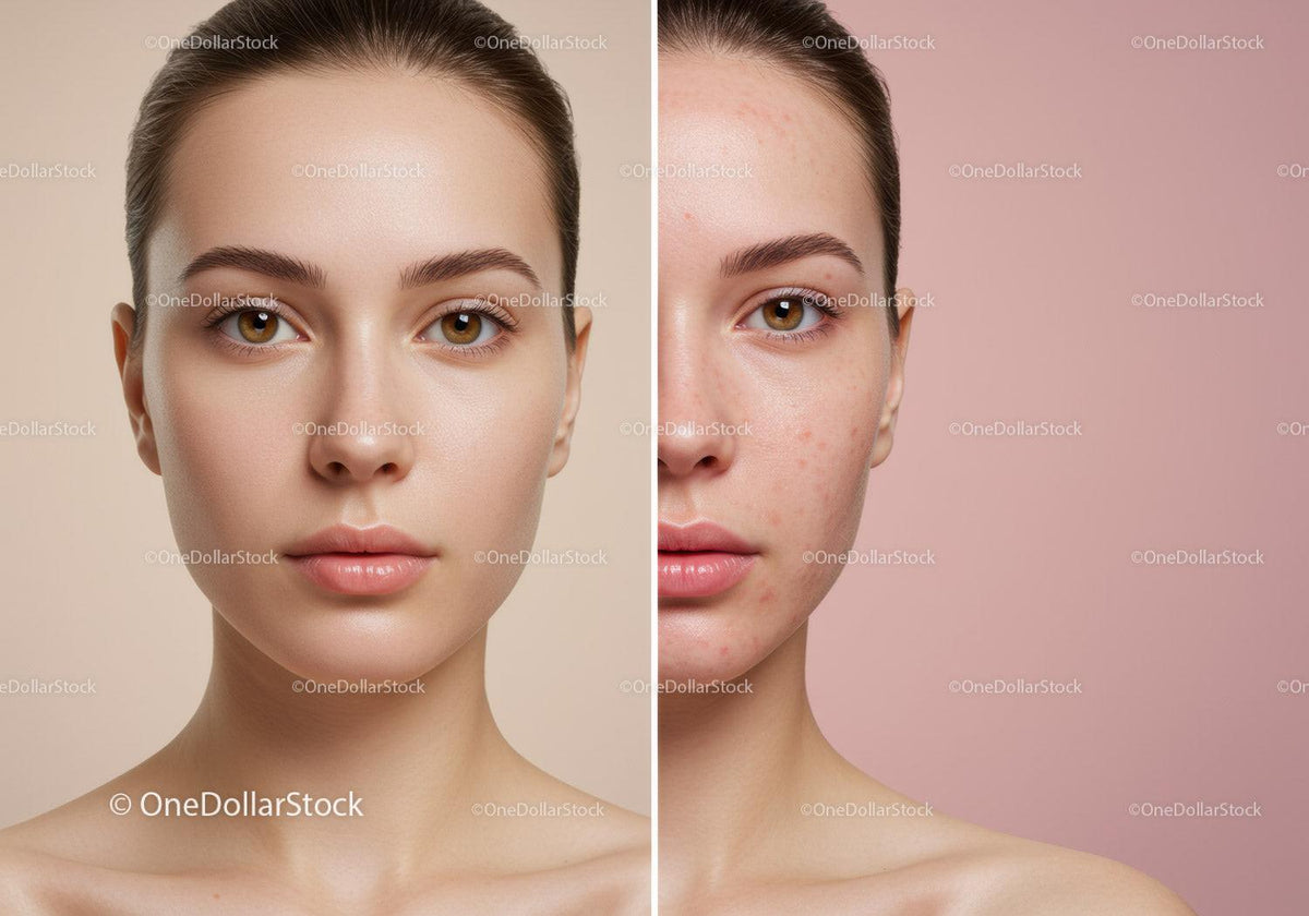 Portrait of Young Woman with Clear Skin and Natural Beauty