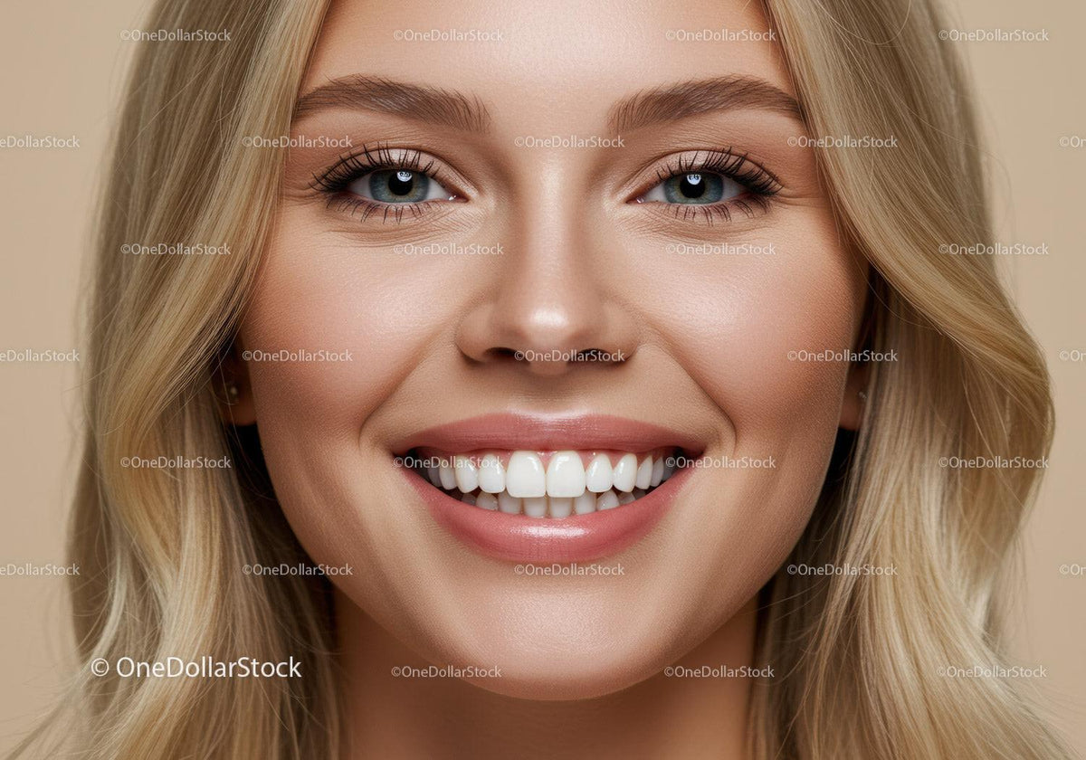 Close up of smiling woman with perfect white teeth