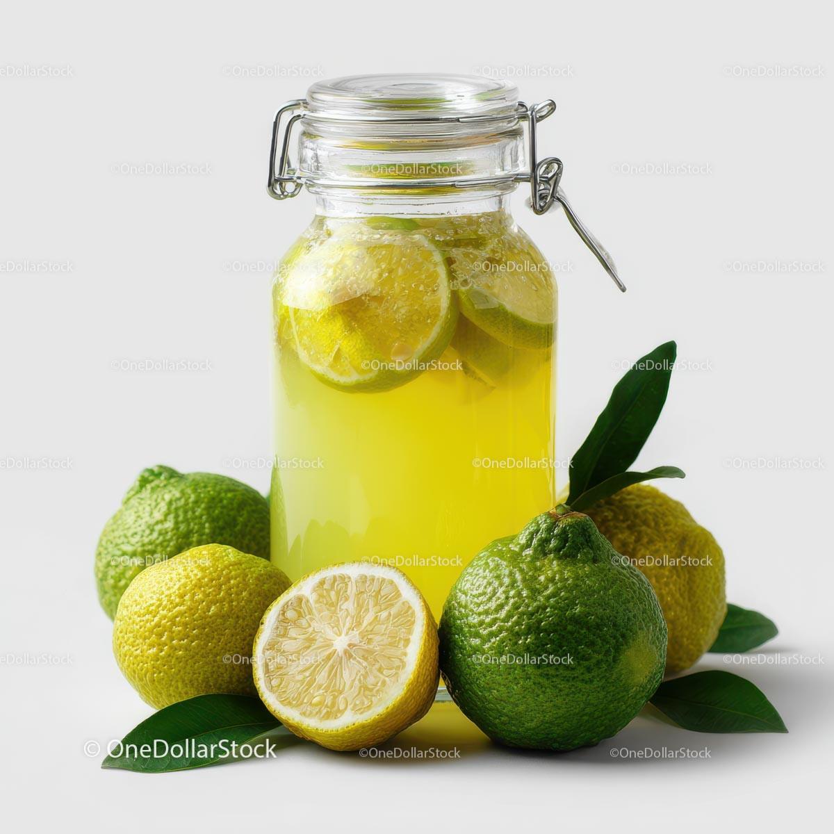 Refreshing Summer Lemonade with Fresh Lemons and Ice Stock Photo Bundle preview 22
