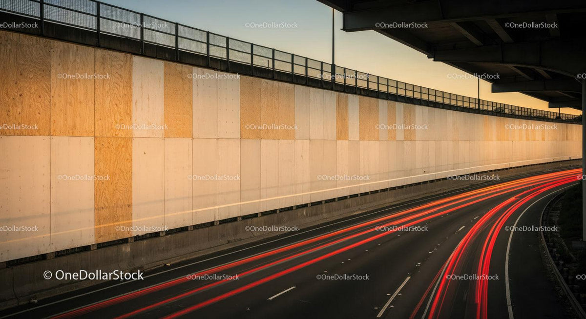 Light Trails on a Modern Urban Highway Under a City Overpass JPG Mockup Image preview