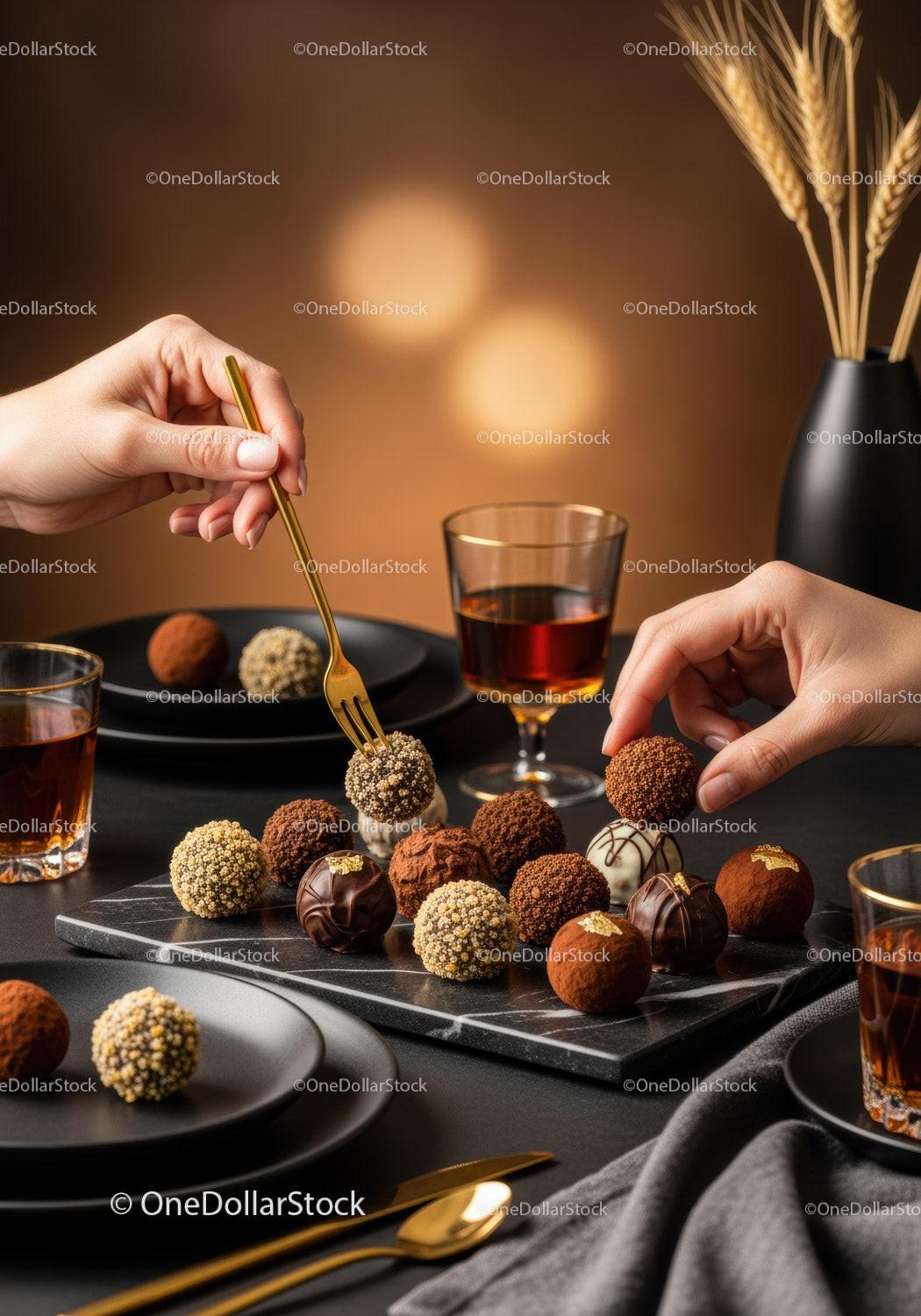 Elegant Assorted Chocolate Truffles and Dessert Platter for Celebrations