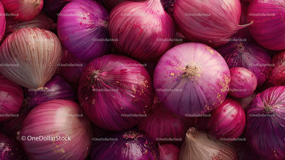 Close-up of Vibrant Red Onions with Water Droplets for Food Photography Stock Photo Bundle preview 9