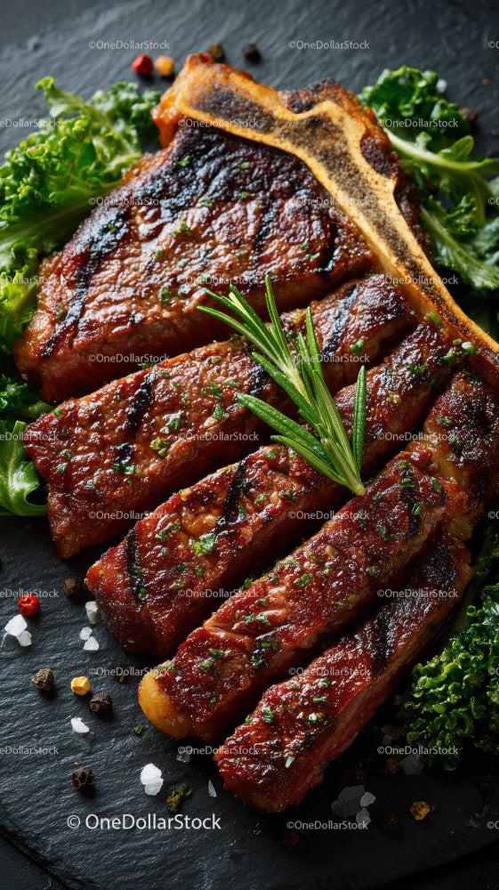 Herb-Garnished Grilled Chicken Breast with Fresh Greens Stock Photo Bundle preview 5