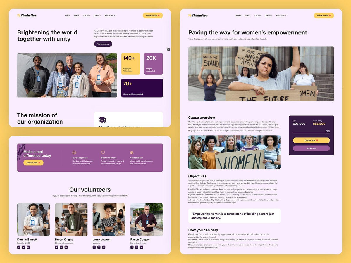 Charityflow Framer template design preview