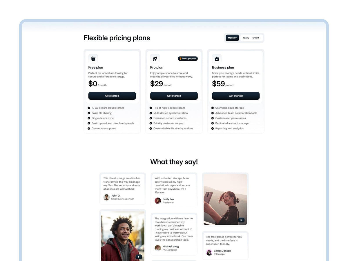 Cloudkit Framer template design preview