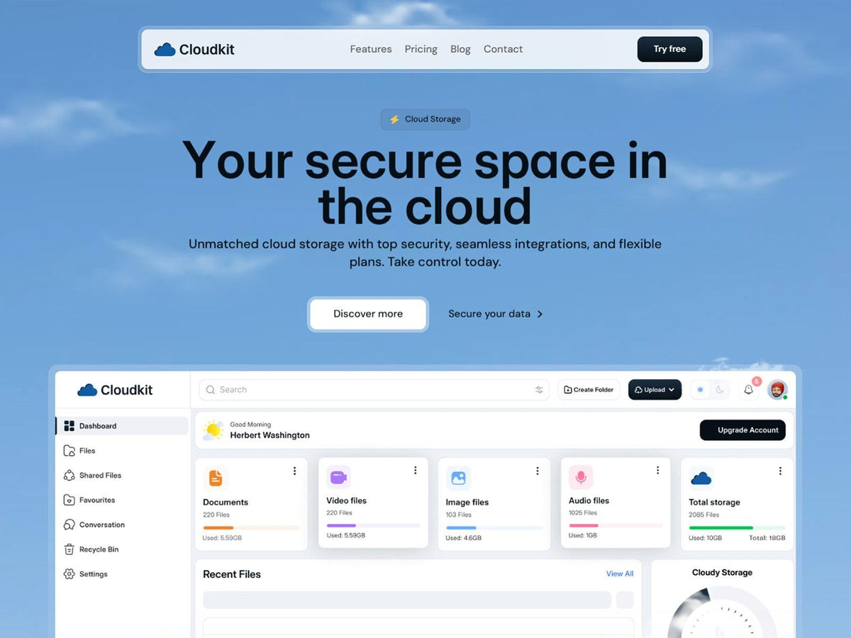 Cloudkit Framer template homepage preview