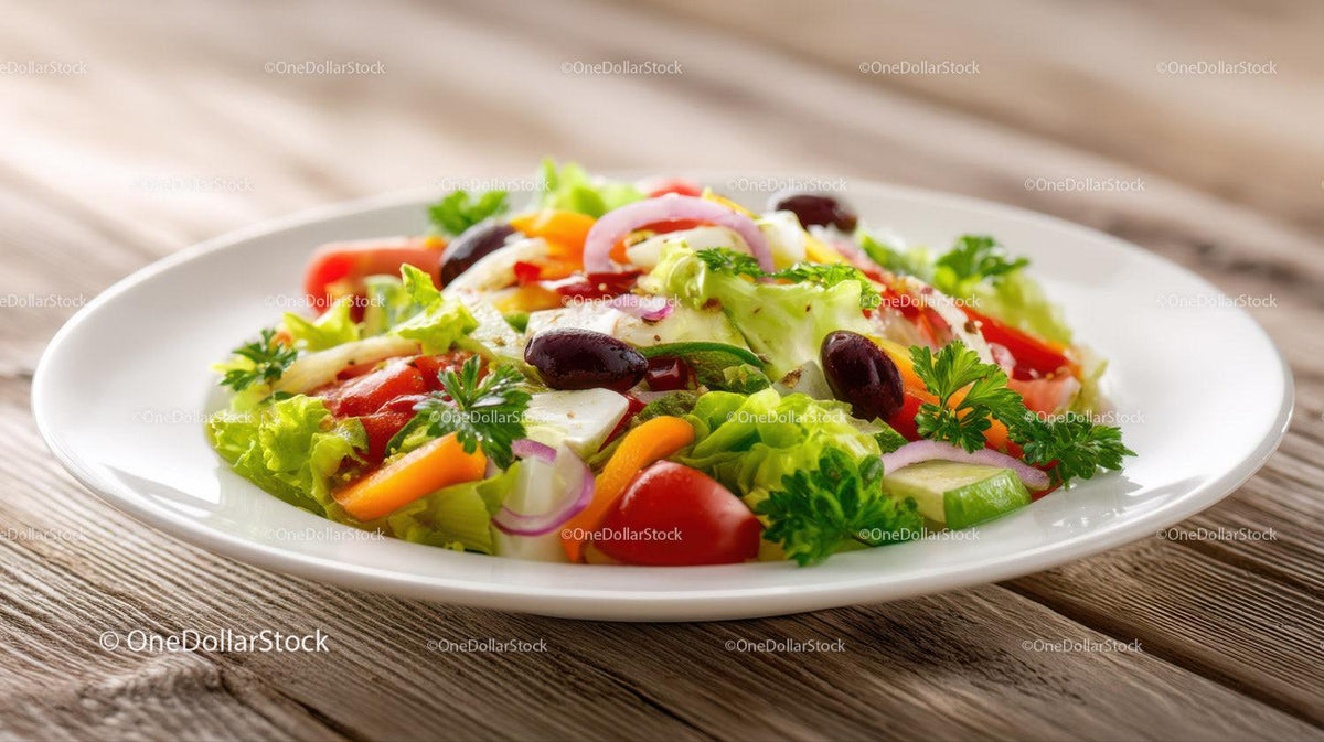 Fresh Vegetable Salad with Cherry Tomatoes Cucumber and Black Beans