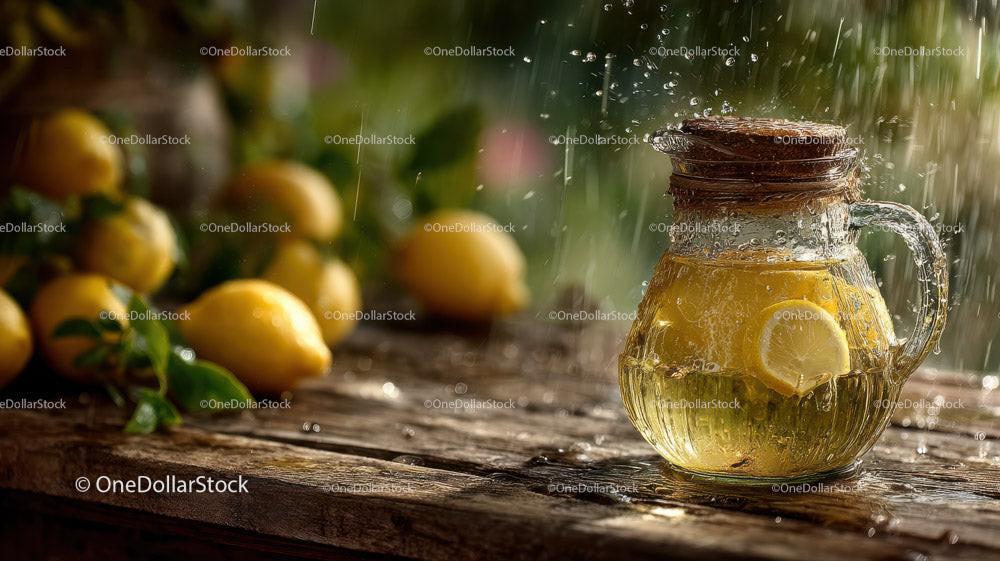 Cool Lemonade in Mason Jar with Fresh Lemons and Mint 17 JPG Files digital asset preview
