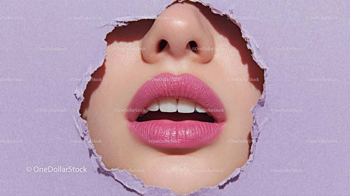 Captivating Female Portrait with Vibrant Pink Lipstick Stock Photo Bundle preview 11