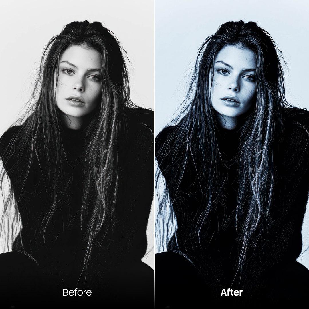 Before and after Strong Color Grading Lightroom preset edit