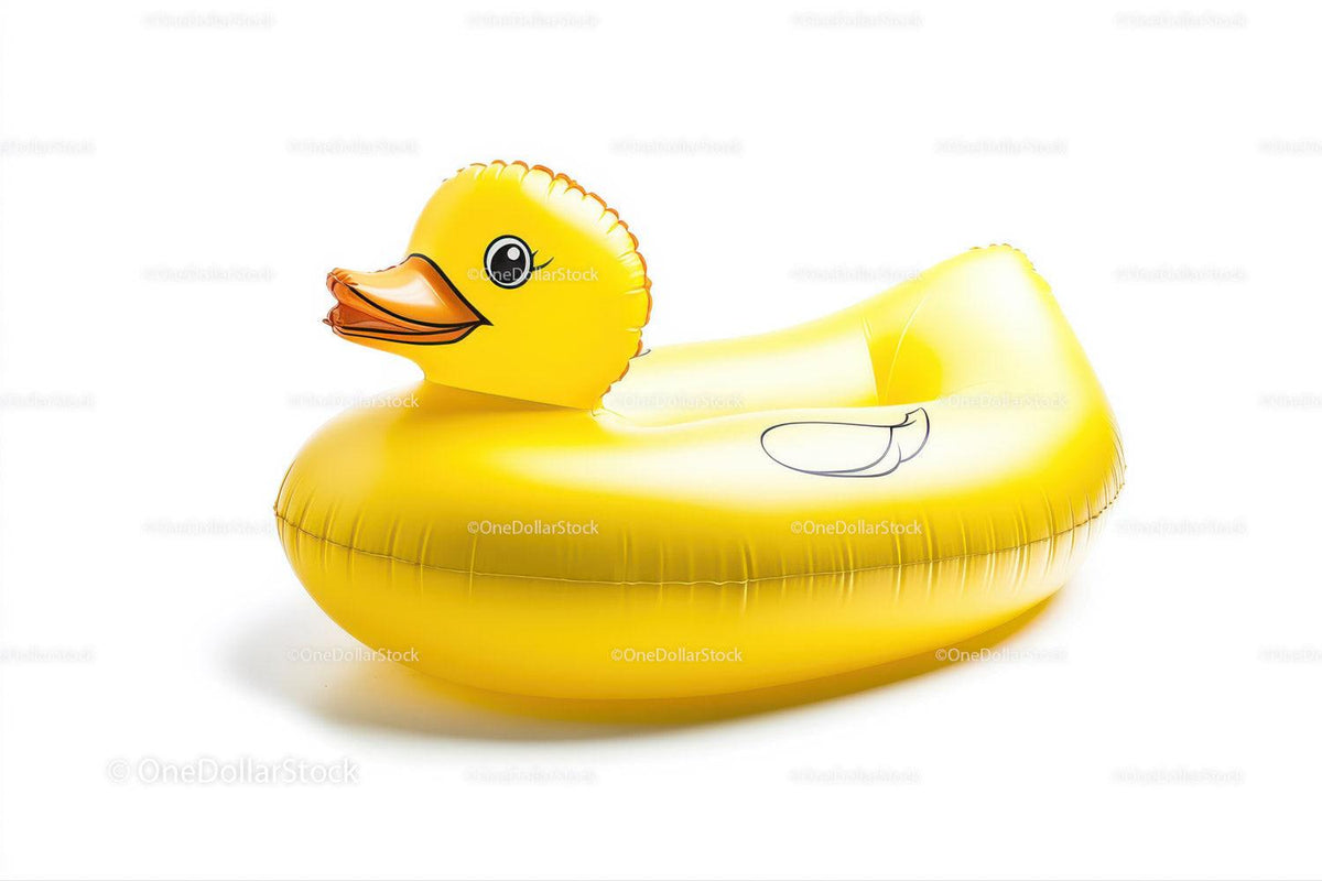 Yellow Rubber Duck in Floating Pool Toy for Summer Fun Stock Photo Bundle preview 5