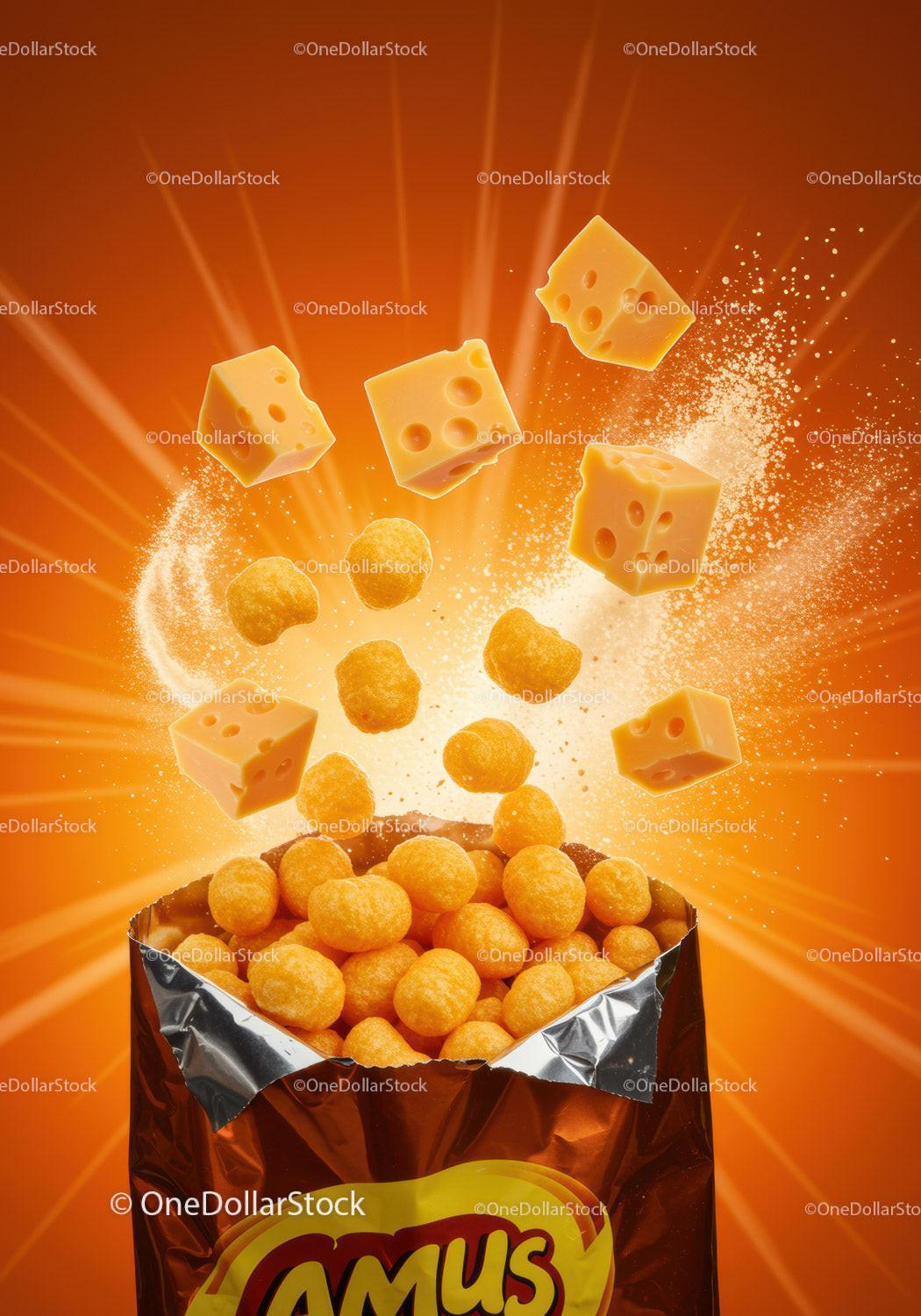 Cheese Puffs Exploding with Delicious Cheese Cubes