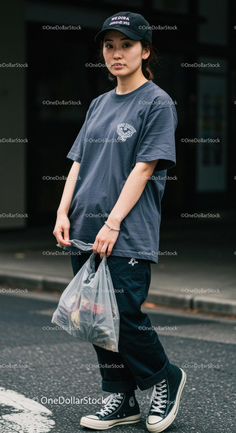 Casual Streetwear Outfit with Baseball Cap and Sneakers for Urban Style
