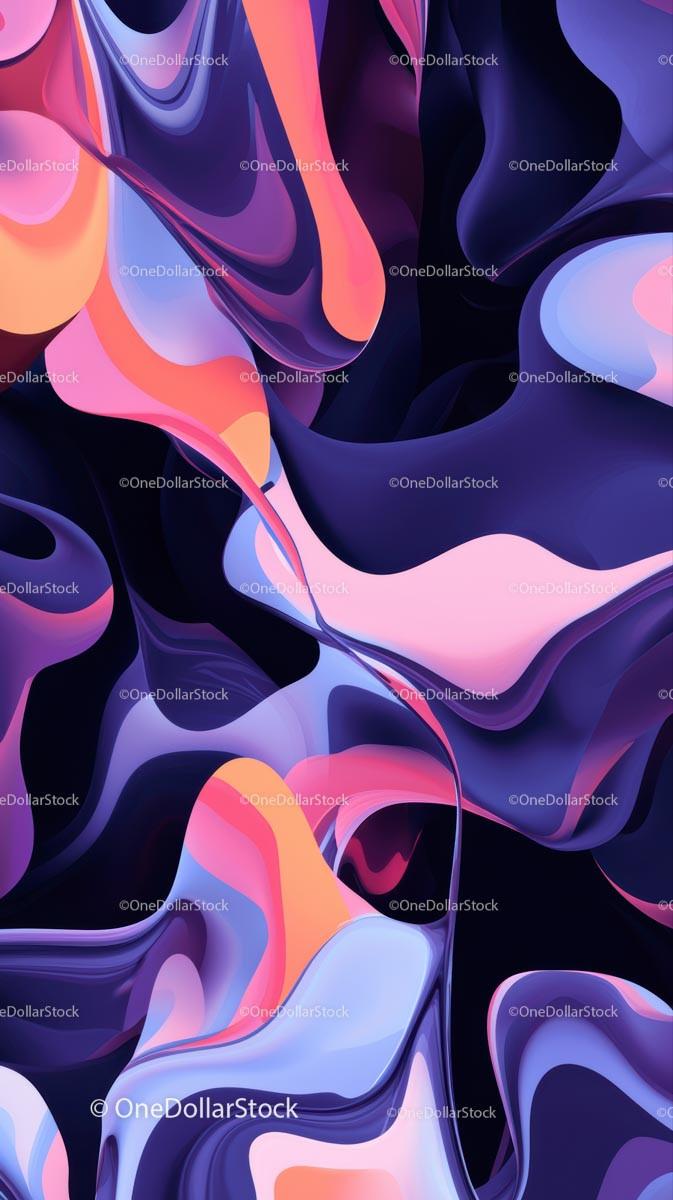 Abstract Fluid Art with Pink and Purple Swirling Patterns