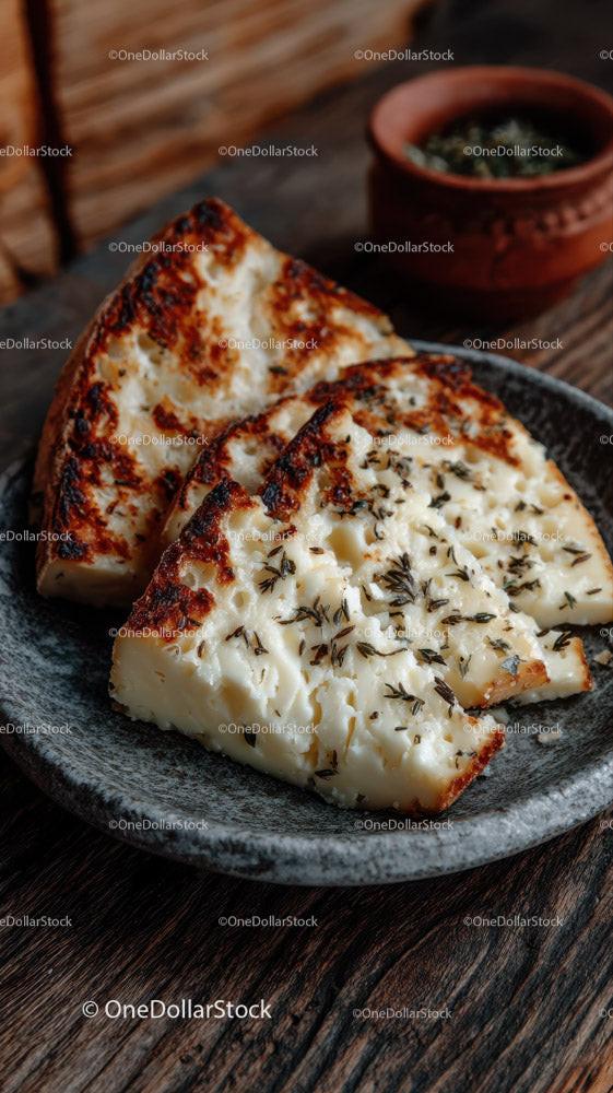 Blue Cheese and Rustic Bread on Decorative Plate in Food Setting Stock Photo Bundle preview 30