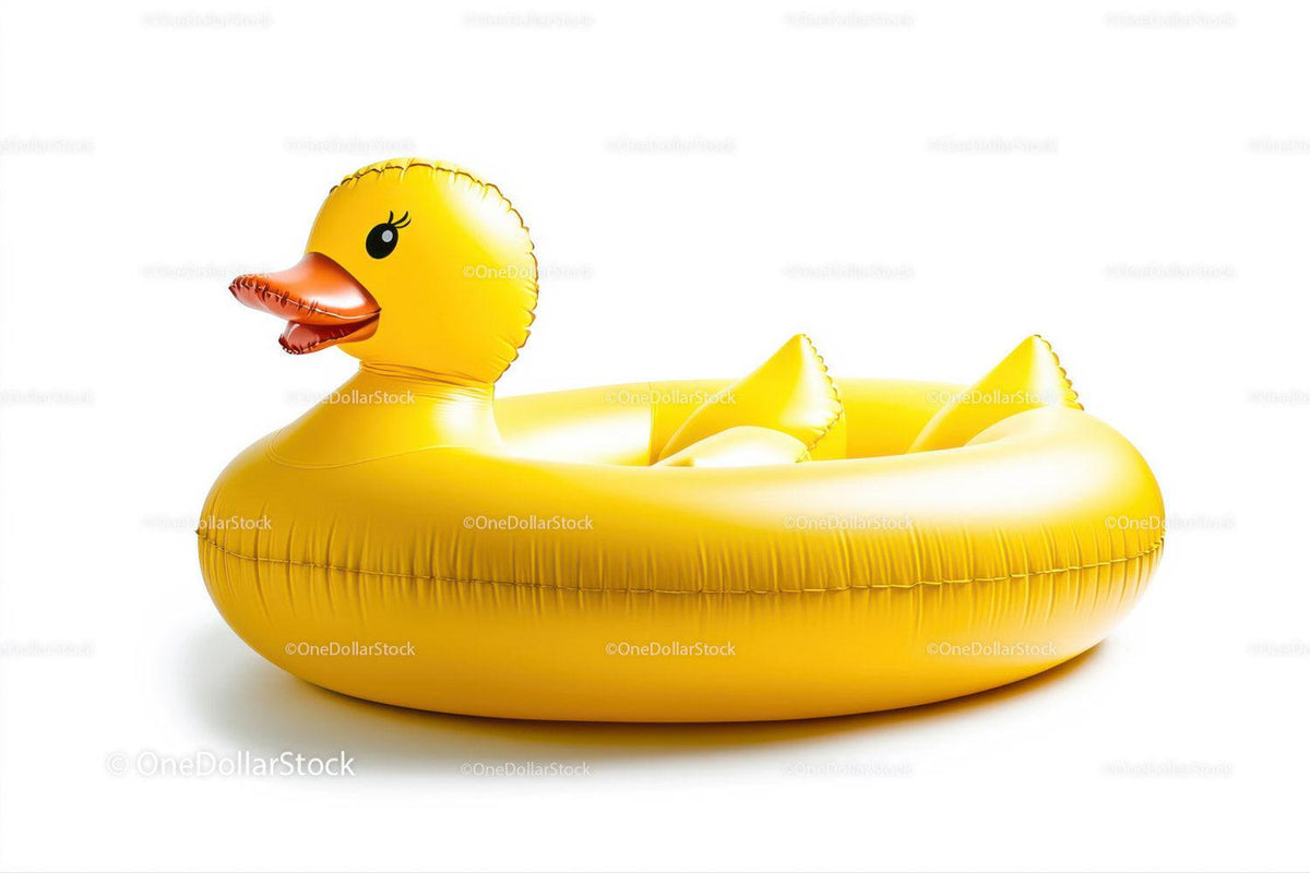 Yellow Rubber Duck in Floating Pool Toy for Summer Fun Stock Photo Bundle preview 25