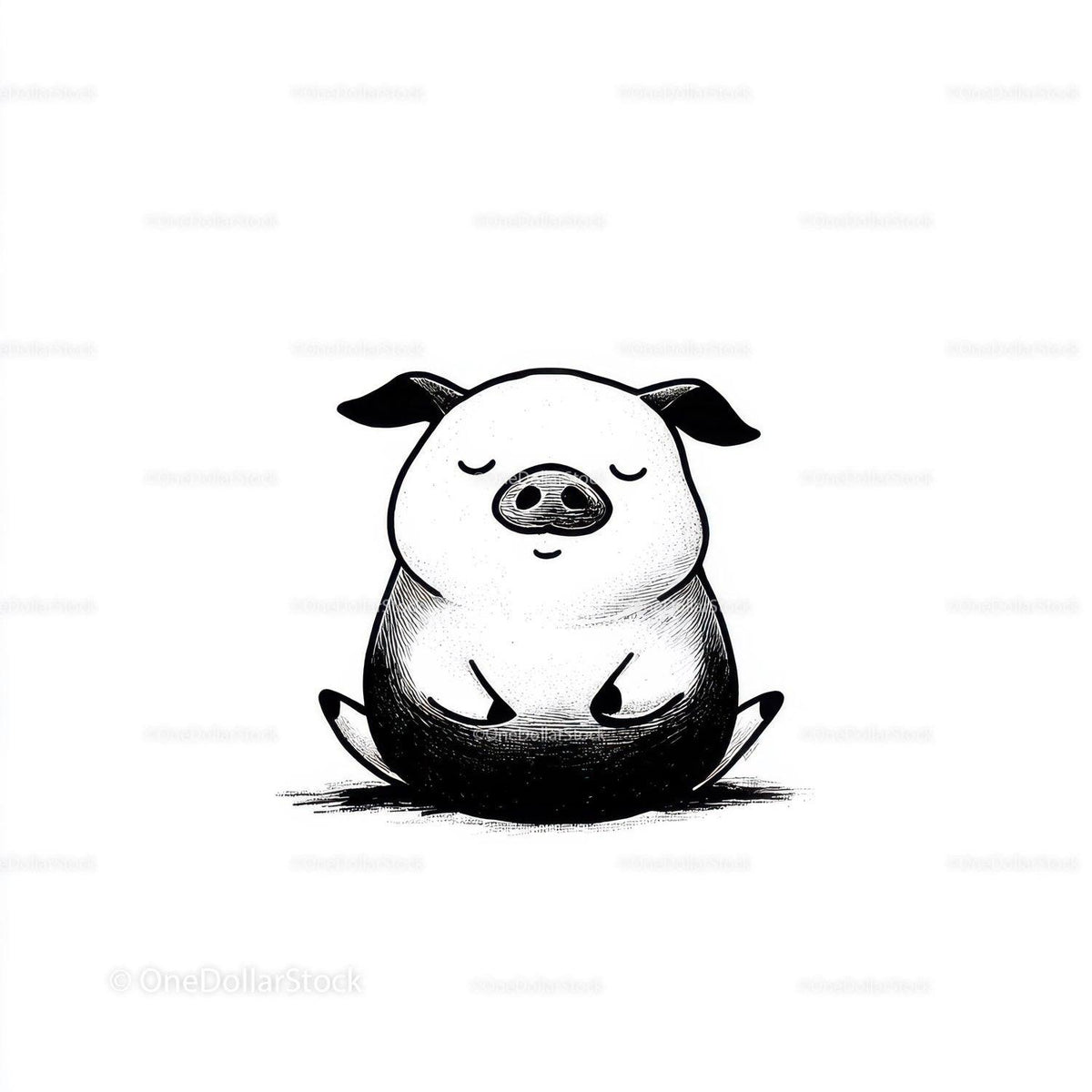 Black Pig Sculpture with Unique Textured Animal Art Stock Photo Bundle preview 10