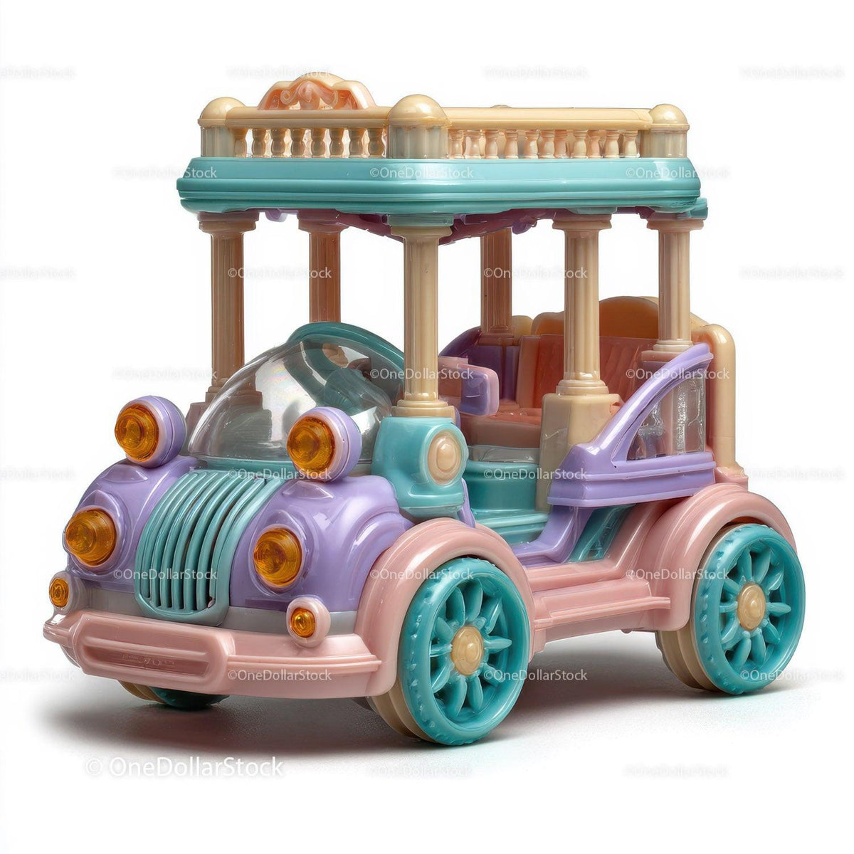 Futuristic Toy Robot with Large Eyes and Bunny Ears for Kids Stock Photo Bundle preview 100