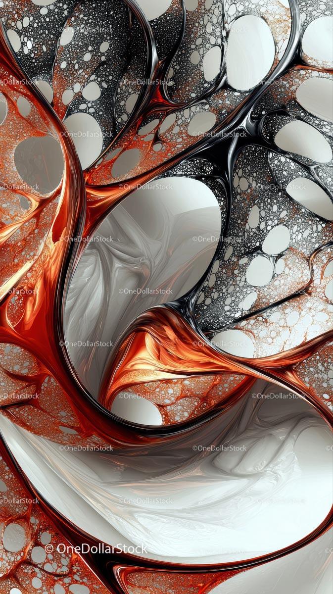 Abstract Marble and Fluid Art with Metallic Accents